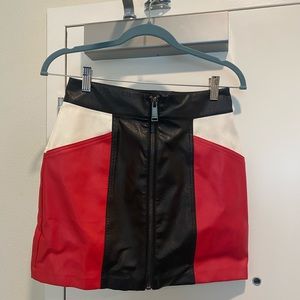 Mini faux leather skirt